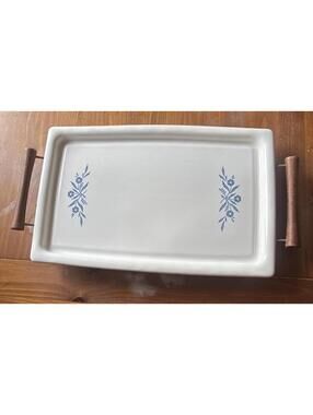 17.5"x 10.25" Corning Ware Cornflower Broil & Bake Tray W/Serving Rack  P 35 B
